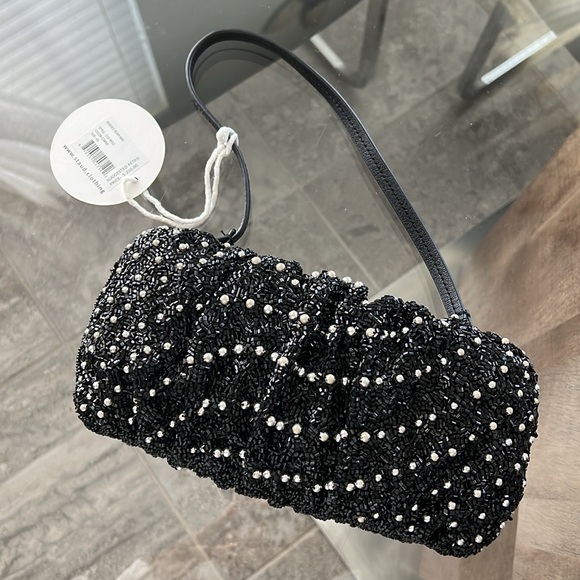 STAUD Cosmic Wave Beaded Bean Bag in Black, New w/Tag - Picture 6 of 12